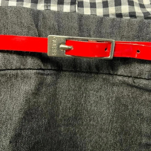 Vintage Guess Jeans Belted Gingham & Denim Dress Size 13 - Picture 5 of 12